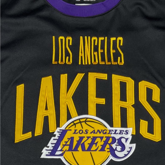 NBA LeBron James #23 Los Angeles Lakers Basketball Jersey Size L Black Gold - Picture 2 of 10